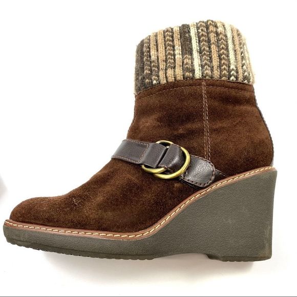 Naturalizer Kenning wedge bootie suede & knit 7.5 - Picture 9 of 15